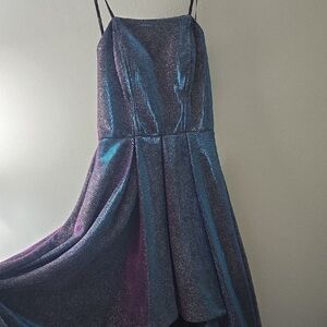 Speechless Black Dress with Blue-Purple Iridescent Sparkle
